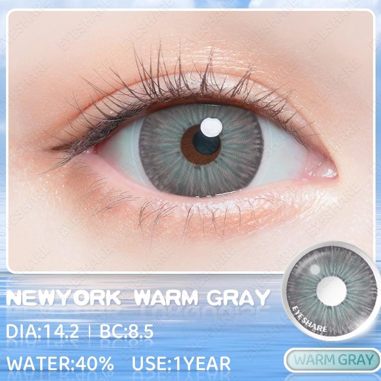 Viral.. Eyeshare NewYork WarmGray Softlens 14.2mm Mata Normal Lensa Kontak Warna Soflens