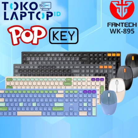 Grosir Fantech WK895 / WK-895 Pop Keys Wireless Keyboard Mouse Combo