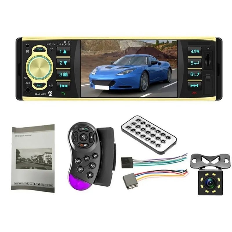 tape mobil headunit single din mp5 layar 4 inch bluetooth aux in free kamera parkir