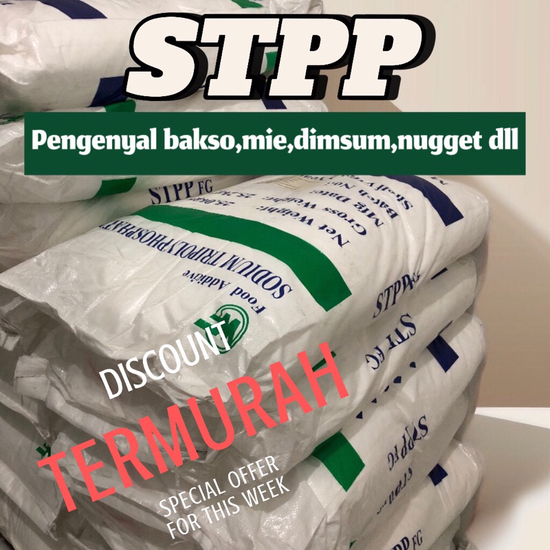 

(25kg)/(1zack) STPP Pengenyal Bakso / Sosis / Nugget | Pengenyal Mie | Fosfat / Phosphate | STTP Food Grade | Tepung Pengenyal