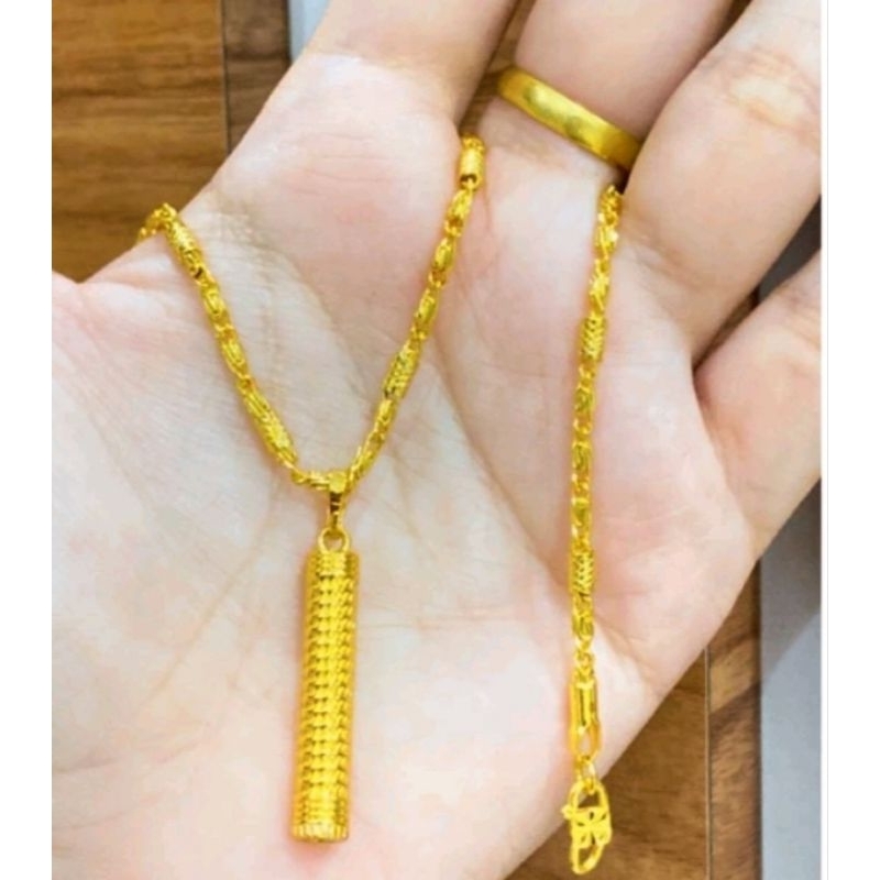 kalung bambu lapis emas cantik