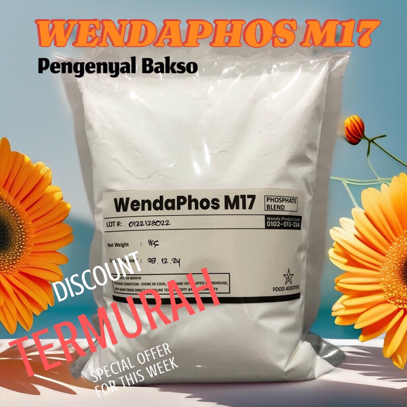 

(1kg),(800gr) Wendaphos M17// Blend Phosphate // Pengenyal Bakso lebih maximal daripada STPP// Pengenyal bakso// Food Grade //Halal. Sejenis phosmix dan fibrisol