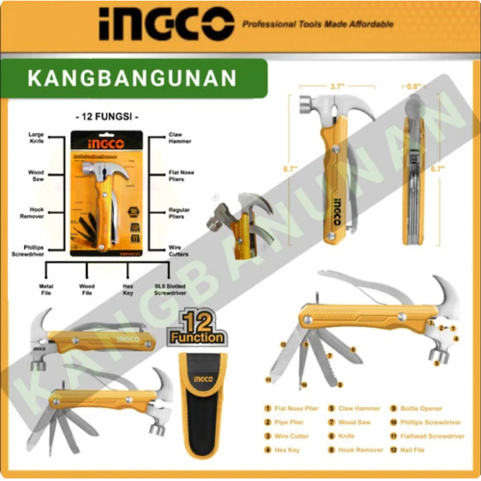 MARTIL MULTIFUNGSI PALU 12 MULTIFUNGSI INGCO HMFH0121 PAKU PISAU UKIR