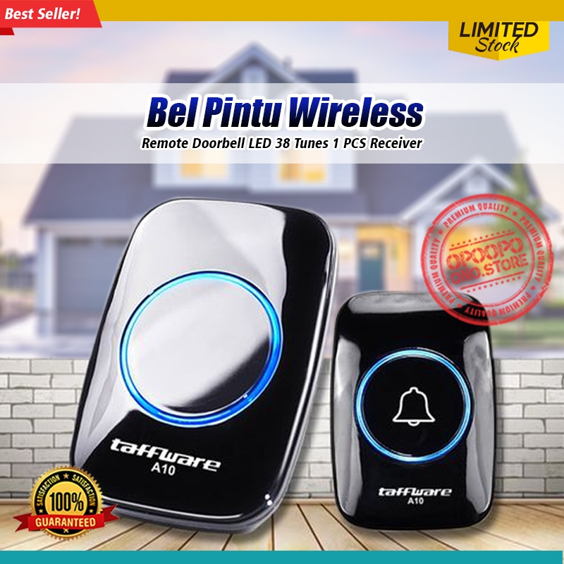 Bel Pintu Wireless 38 Nada (1 Receiver) jarak 300m - Taffware. Bel Pintu Rumah Wireless.