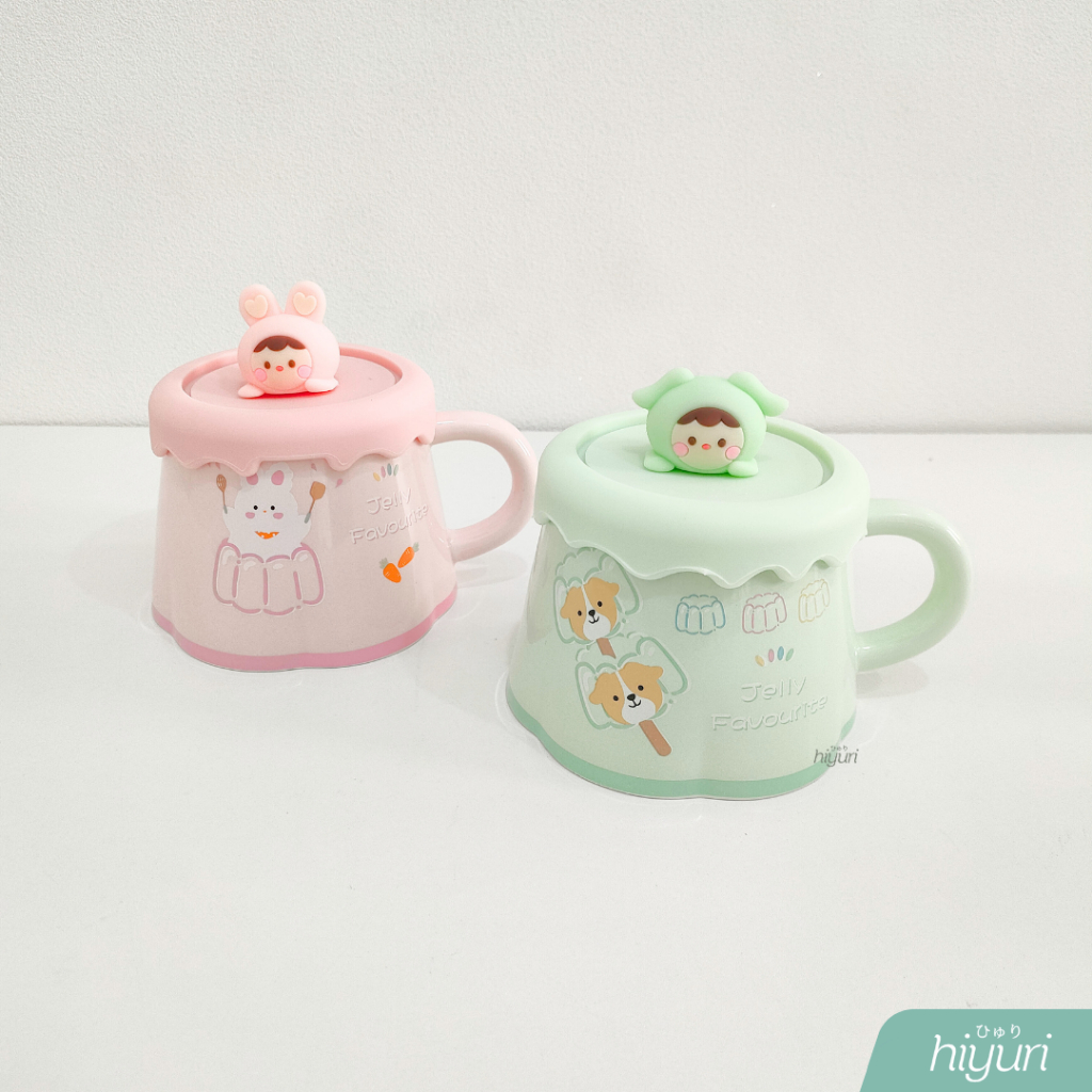 HIYURI Gelas Keramik/gelas aesthetic/gelas minum/gelas lucu/gelas jelly/ gelas mug/gelas minum anak/
