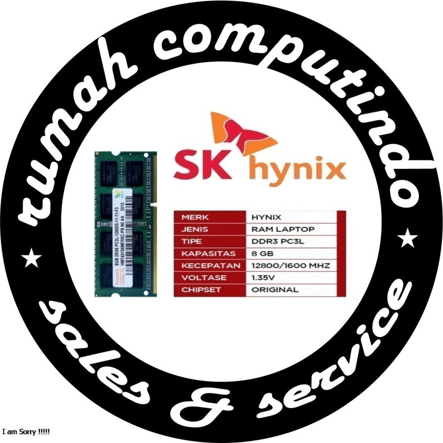 RAM HYNIX DDR3L 8GB PC12800 1600MHZ