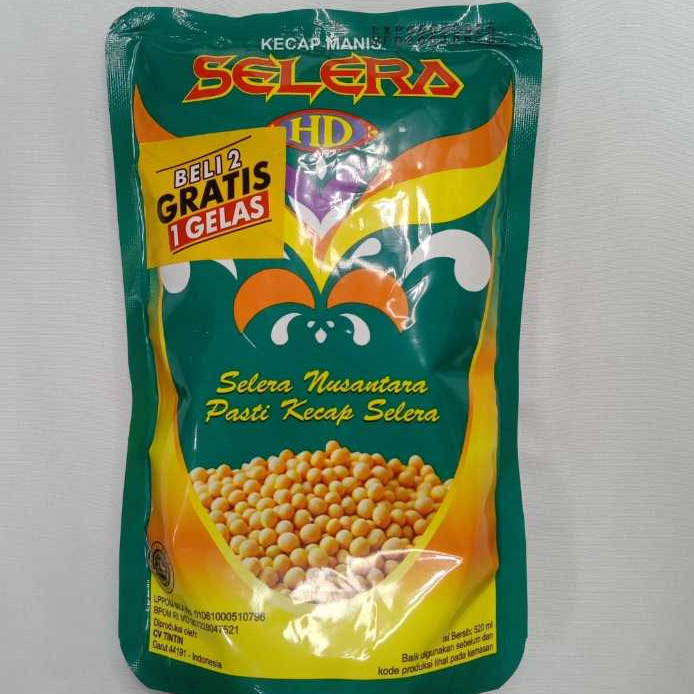 

SELERA HD kecap manis pouch kedelai hitam gurih kemasan 520ml
