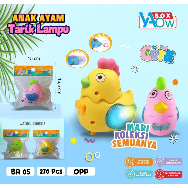 Mainan Anak Ayam Tarik Lampu/Mainan Burung Dara Tarik Lampu Jalan