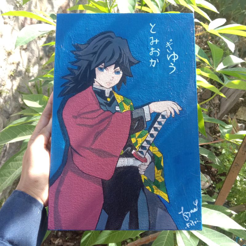 20x30 Handmade Lukisan Kanvas Acrylic Anime 100% Lukisan Tangan