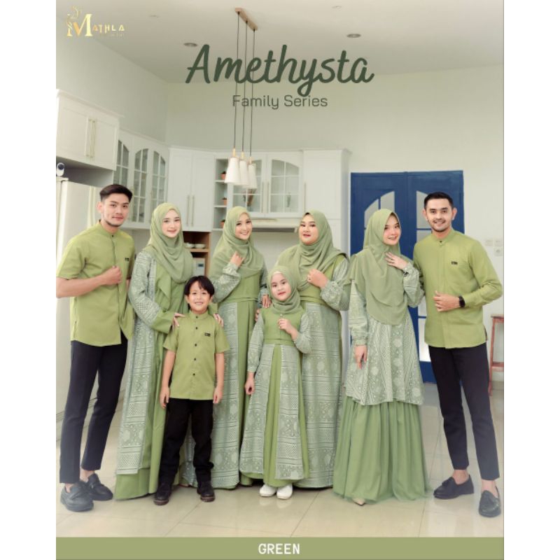 SUDAH PESANAN‼️Sarimbit Keluarga Lebaran Idul Fitri 2024 Amethysta Sarimbit by Mathla