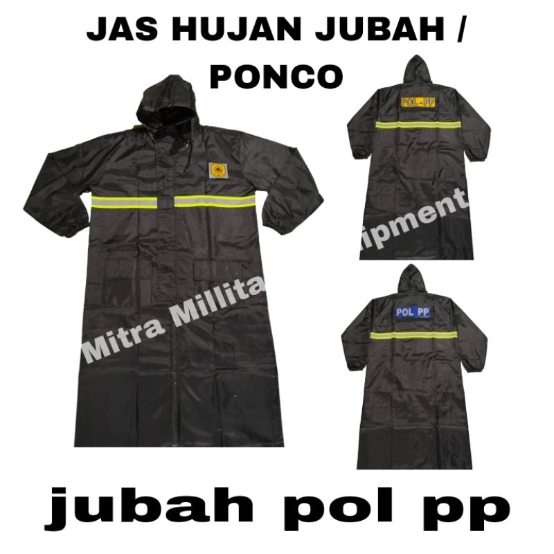 Jas Hujan POL PP jubah / Mantel Hujan SATPOL PP/raincoat PONCO terbaru