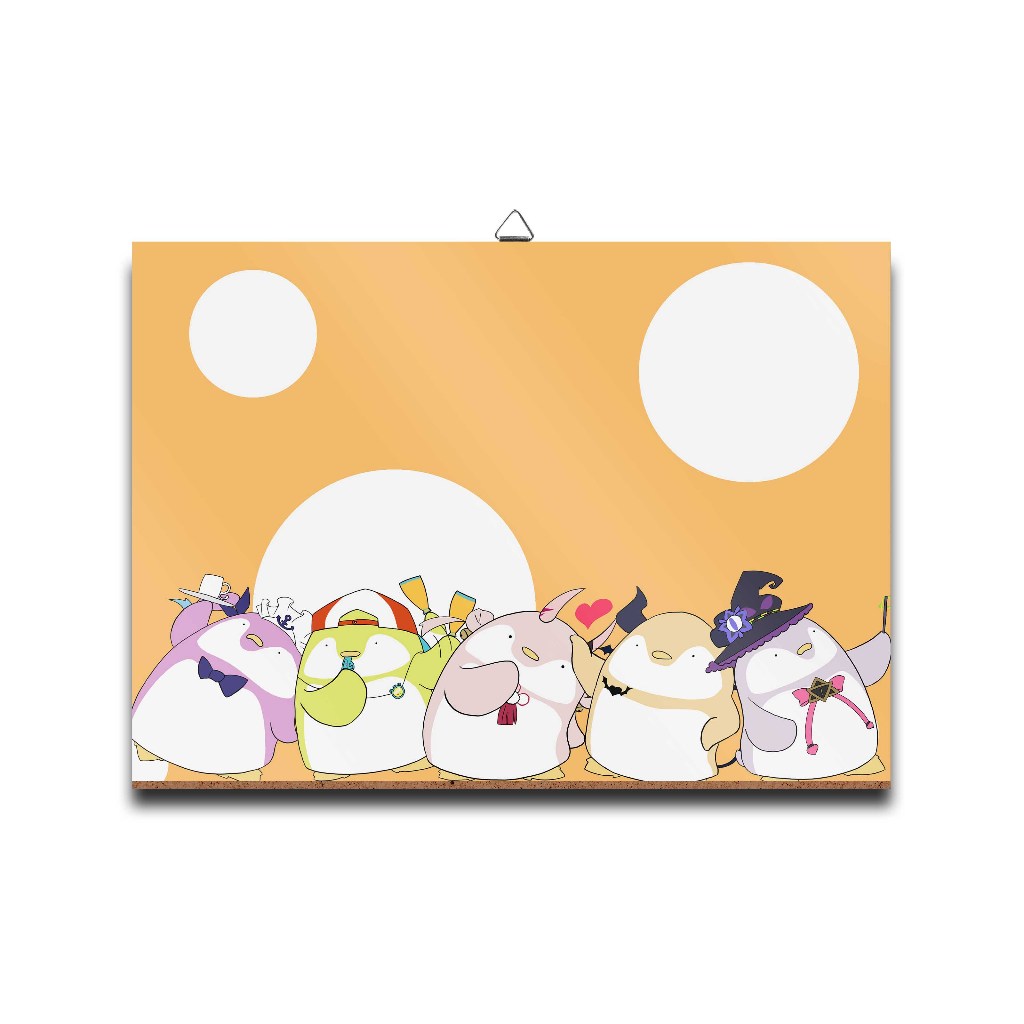 Poster dinding kayu anime vtuber HOLO JP PENGUIN DOLL GEN 2-HOLO JPmaterial MDF