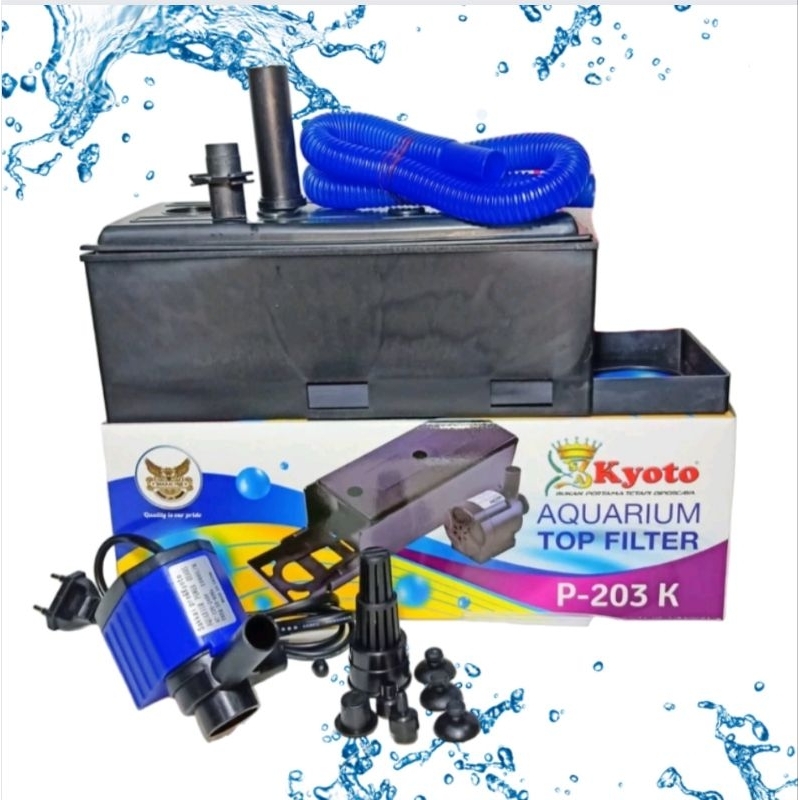 BOX FILTER KYOTO P 203K Pompa set lengkap filter aquarium