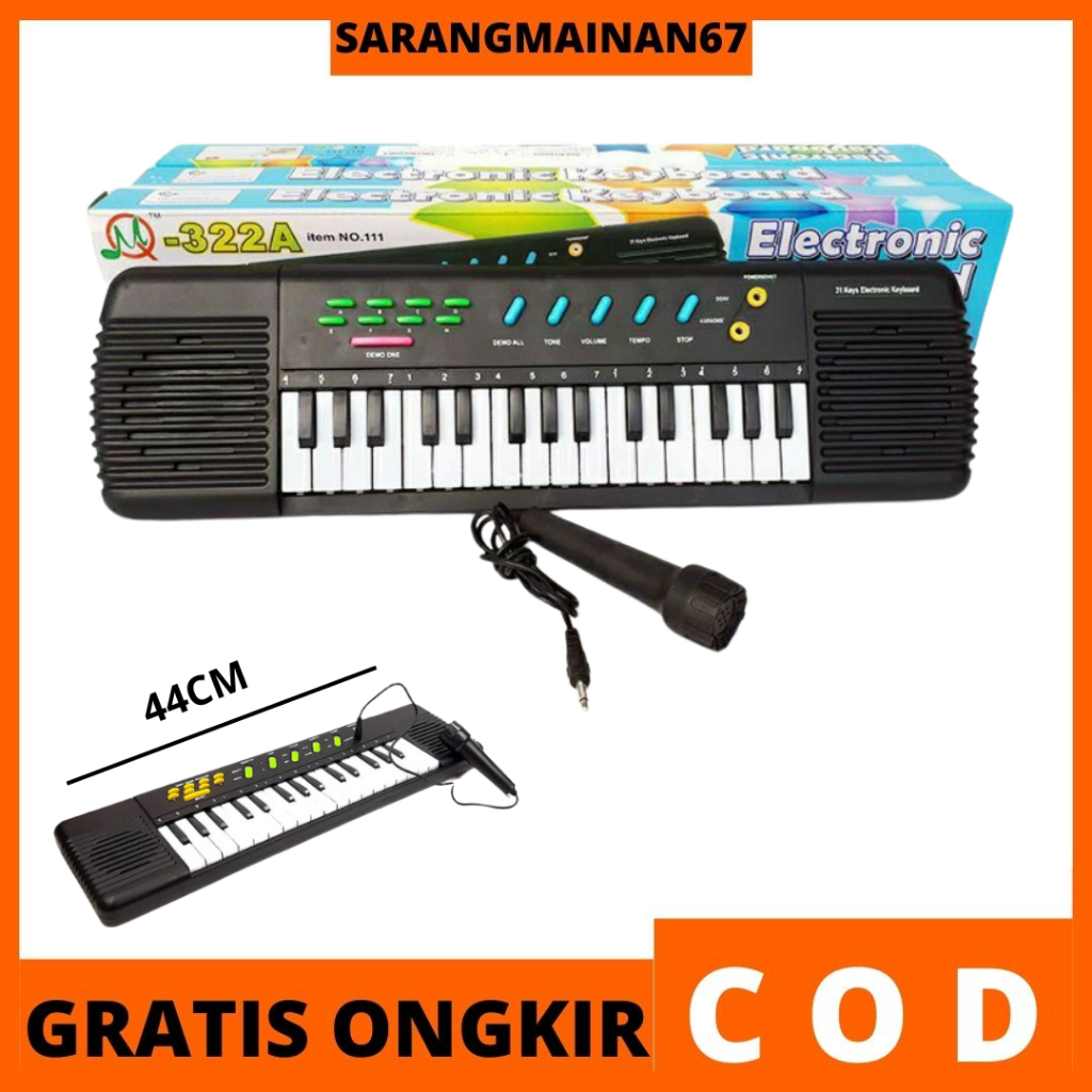 M-322A(PROMO)CODM332A Keyboard Electric Piano Mainan Piano Anak + Mic Karaoke TERBARU MAINAN ANAK BA