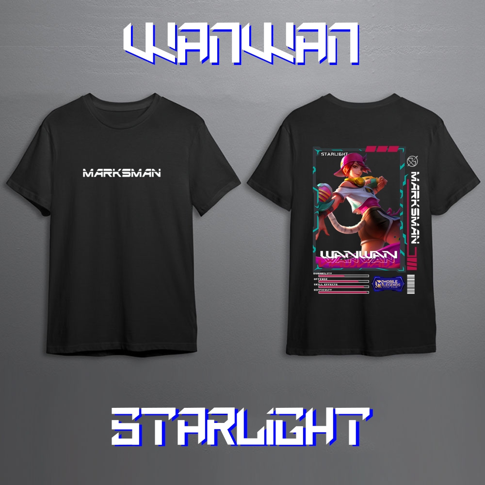 Kaos Pria Mobile Legend Hero WANWAN MARKSMAN Skin Keren//Kaos Mobile Legend//Kaos ML//Kaos Skin