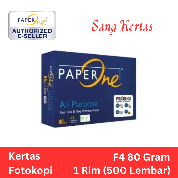 

Kertas HVS F4 80 gram Paperone 1 rim (500 lembar)