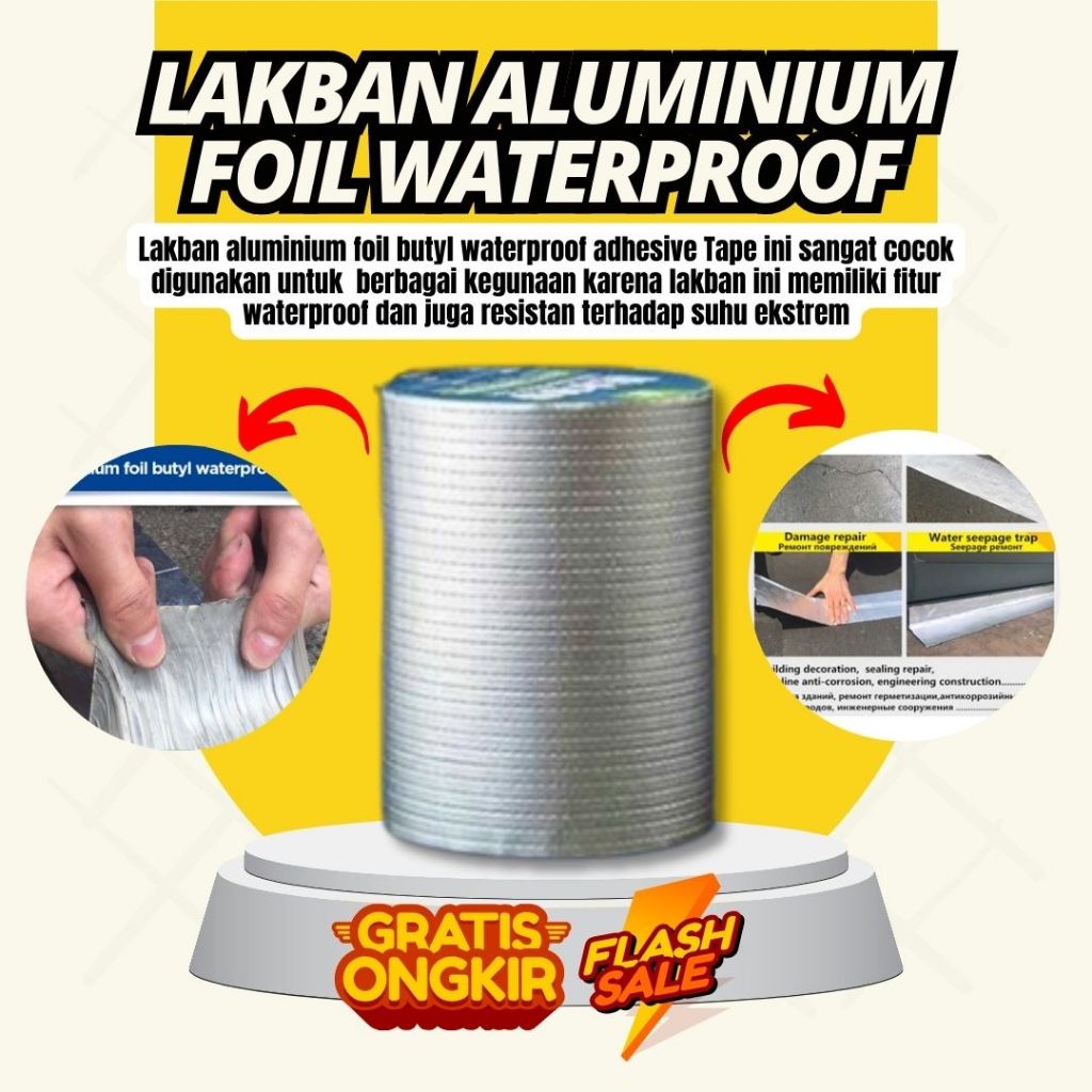 

Lakban Aluminium Foil Butyl 0.8 mm Waterproof - LS549