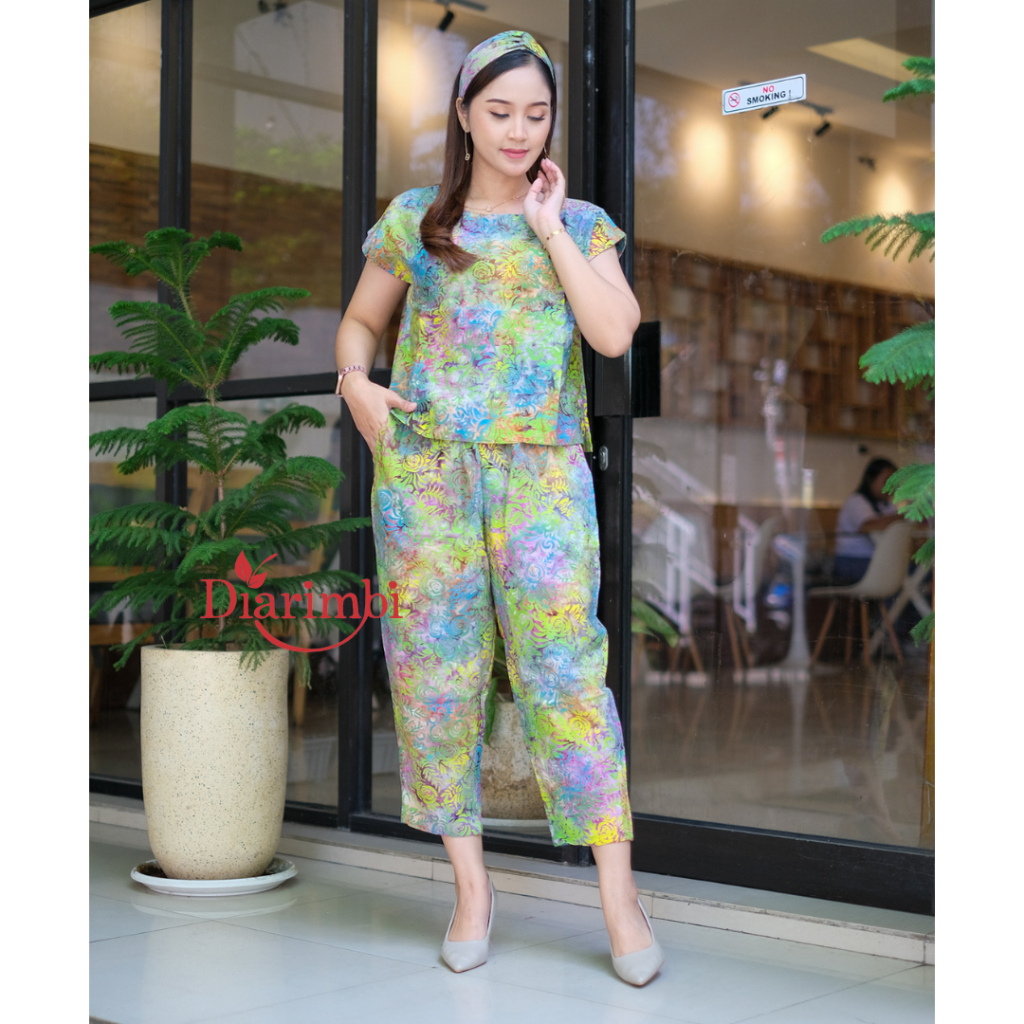 DIARIMBI - One Set Rayon Wanita Kekinian Ld 114 Setelan Gendhis Mawar by Diarimbi