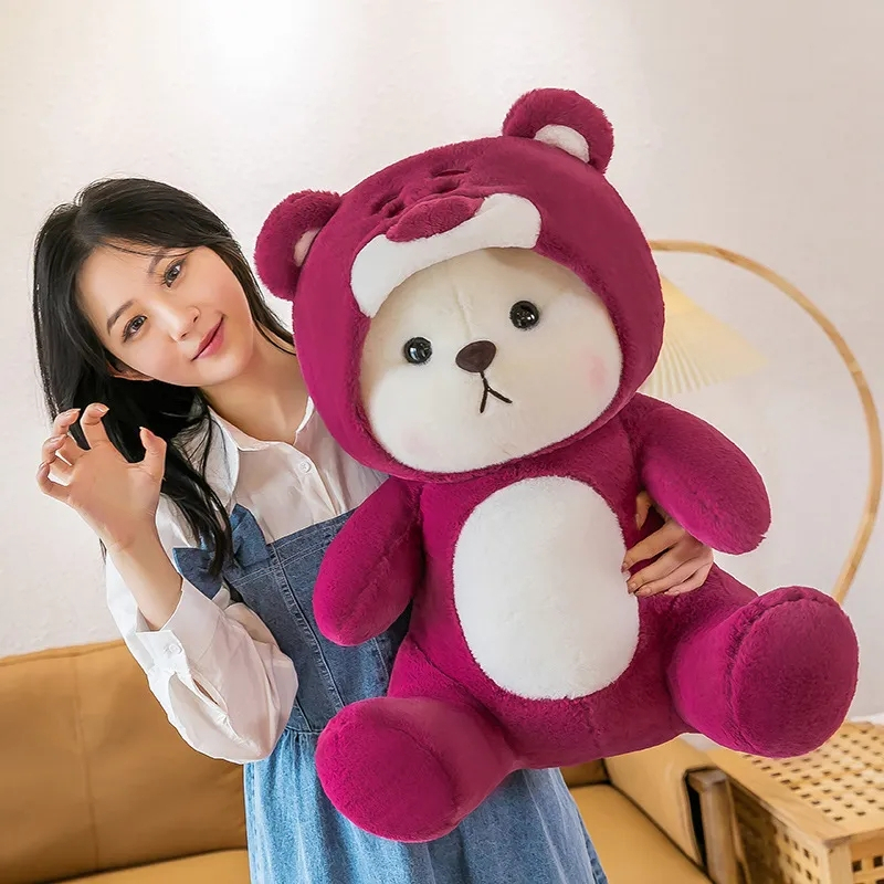 Boneka Mainan Bear Lotso Hodiee Kupluk Jumbo Mainan Boneka Viral Tedy bear Cosplay Cute 55 Cm High Quality Import SNI