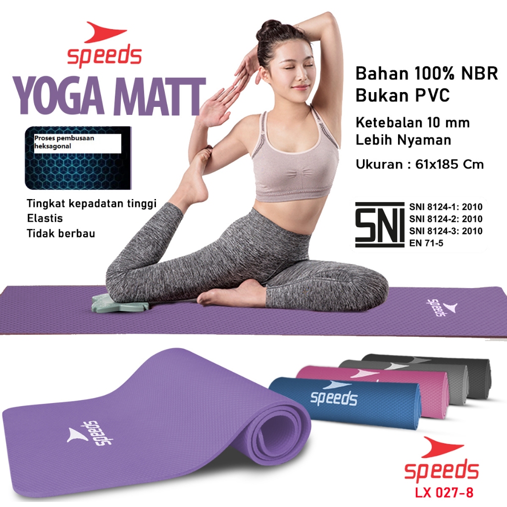 SPEEDS Matras Yoga Mat  NBR  Karpet Spons Tikar Alas Karpet 10MM Berstandar SNI 027-8 Image 2