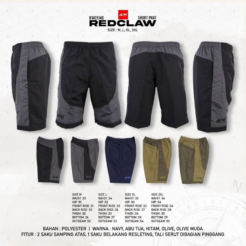 Celana Pendek Pria REDCLAW AREI OUTDOORGEAR - Celana Pendek Parasut Pria REI REDCLAW