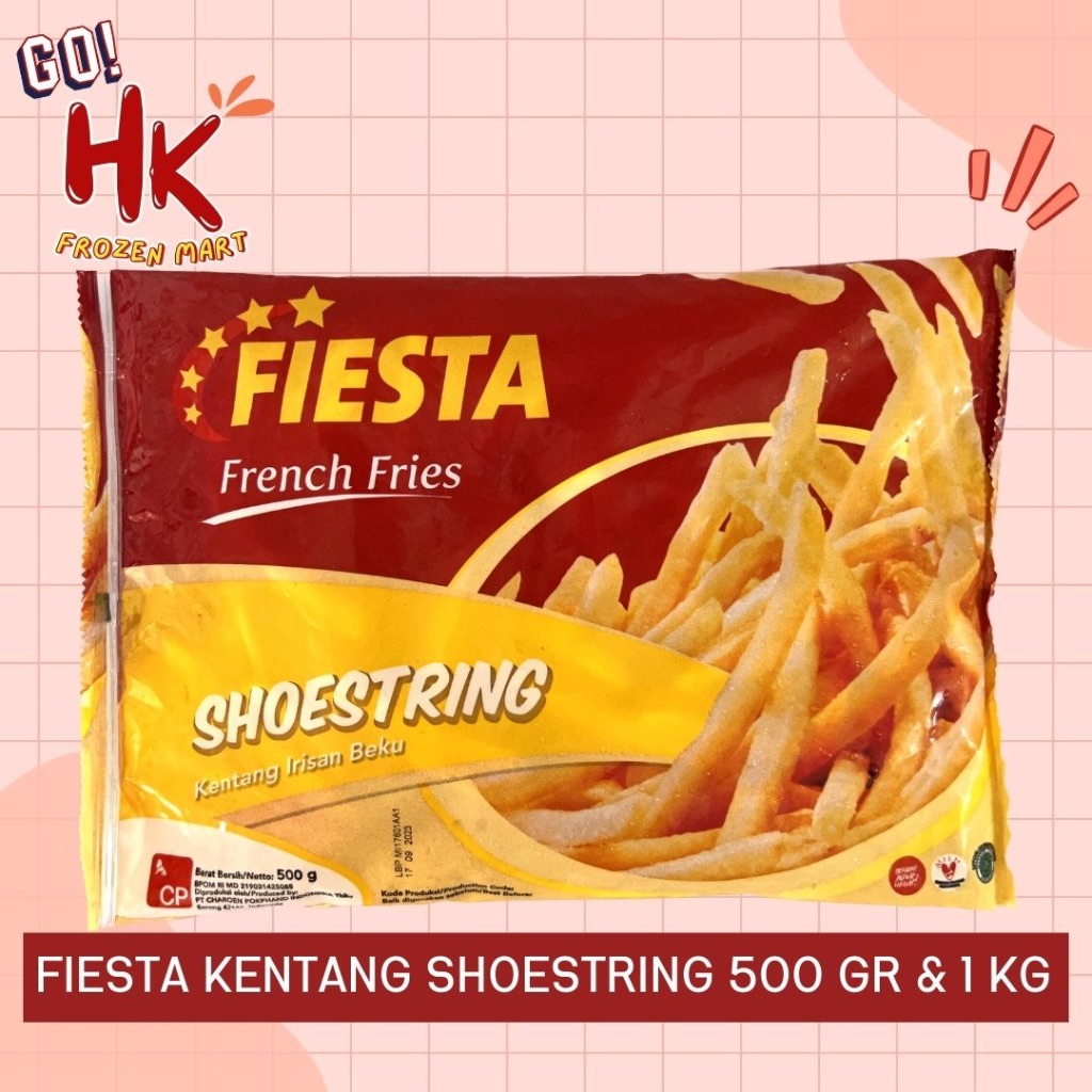 

Fiesta Kentang Shoestring 500gr & 1 KG |french fries kentang goreng lurus mix platter HK Frozen Mart