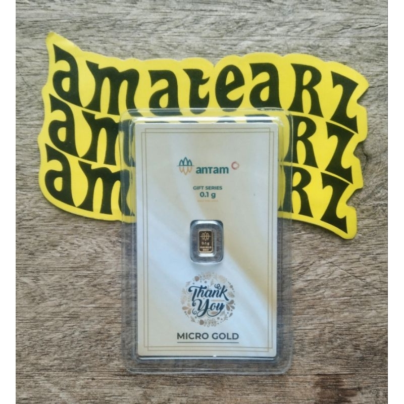 LOGAM MULIA ANTAM HARTADINATA GIFT SERIES THANKS YOU BERAT 0,1 GRAM FINE GOLD 999,9 %