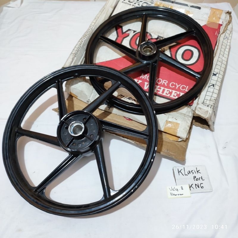 Velg velg palang racing 6 lurus honda kharisma supra x125 x 125 hitam non original Yoko