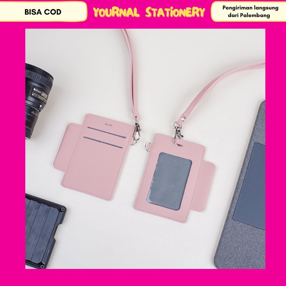 

Lanyard Flashee ID Card Gantungan Pink Muda Kartu Nama MRT E-money Flazz Name Tag Flashee Custom Nama Dan Logo