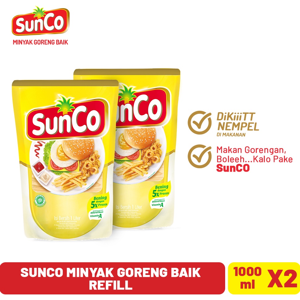 

[PRODUK G8PG066] Sunco Minyak Goreng Refill 1L - Twinpack 7838