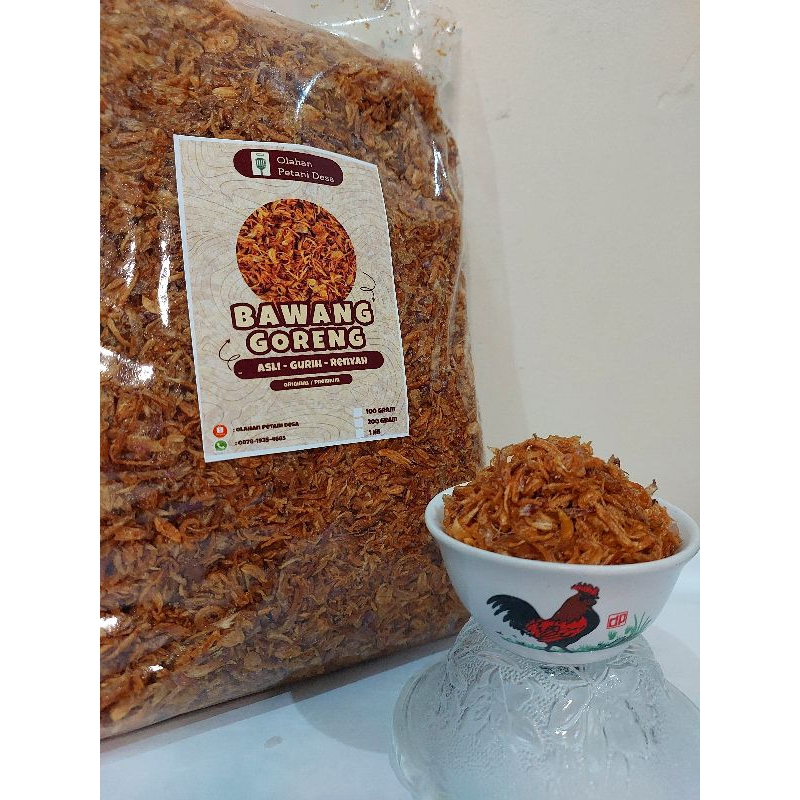 

Bawang goreng 500 Gram asli brebes Original/Premium/Tanpa Tepung/Masakan Petani asli/bawang brebes asli