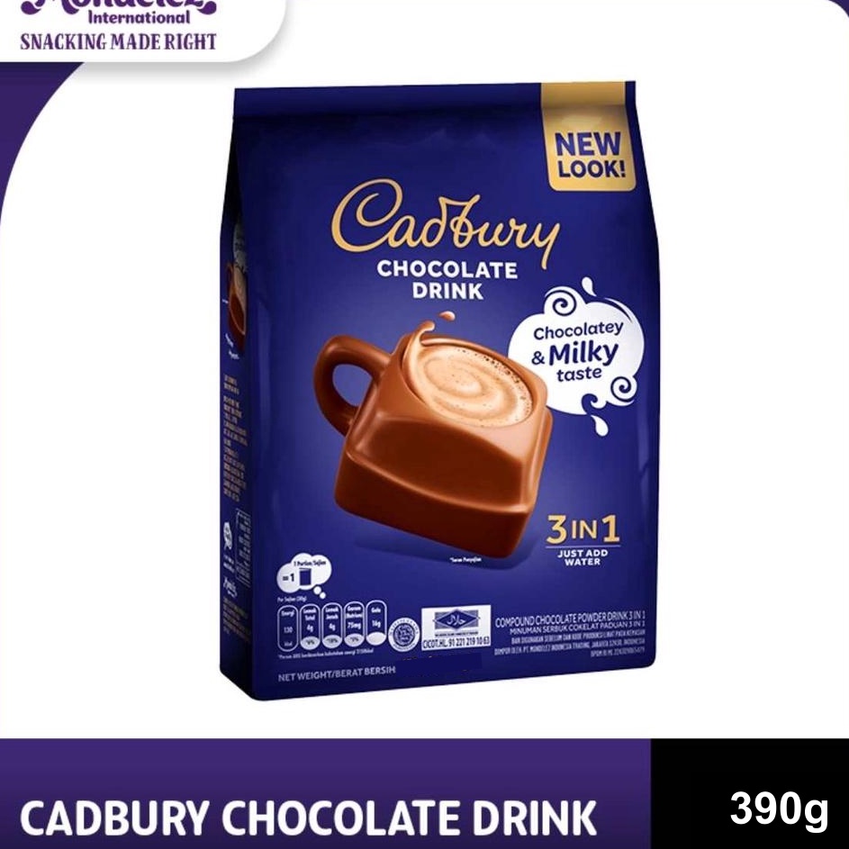 

Baru Cadbury Hot Chocolate Drink 3 in 1 Regular 390g, minuman coklat premium