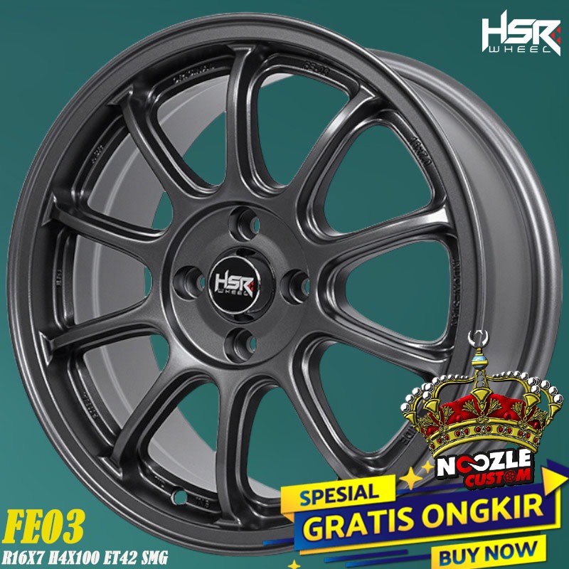 Velg Racing Brio Jazz Ring 16 Pelek Mobil HSR Ring 16 Lubang 4 Single PCD