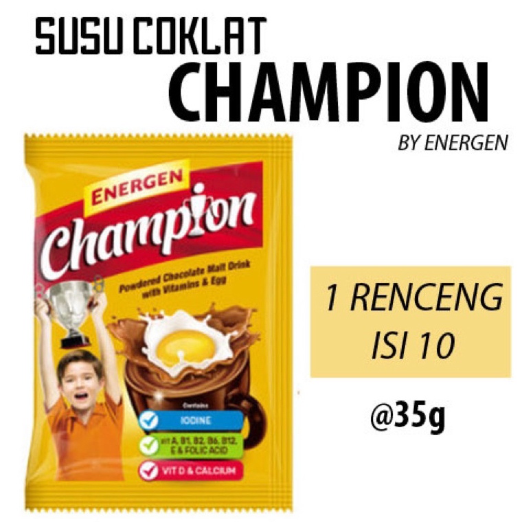 

Ready Stok Susu champion by energen 1renteng (10pcs). Ready Stock