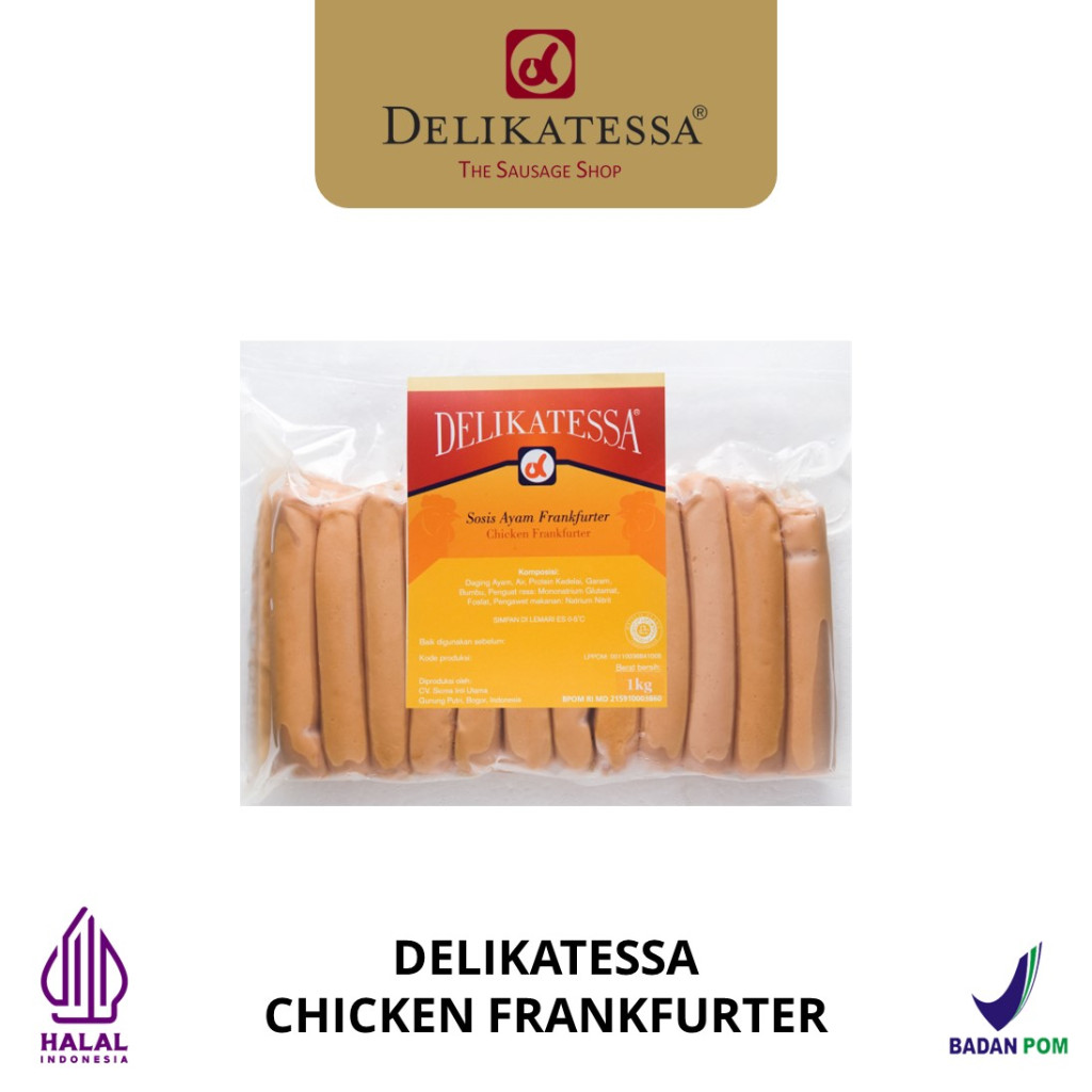 

Delikatessa Chicken Frankfurter (1 KG) Sosis Ayam Hotdog Horeca Halal