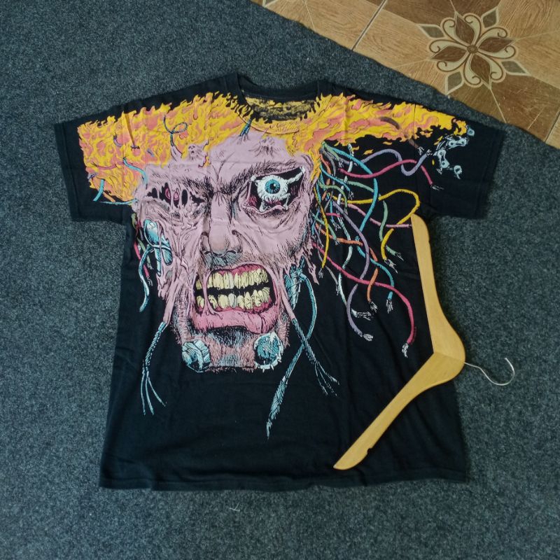 Kaos Aop Liquid Blue vintage tshirt second original