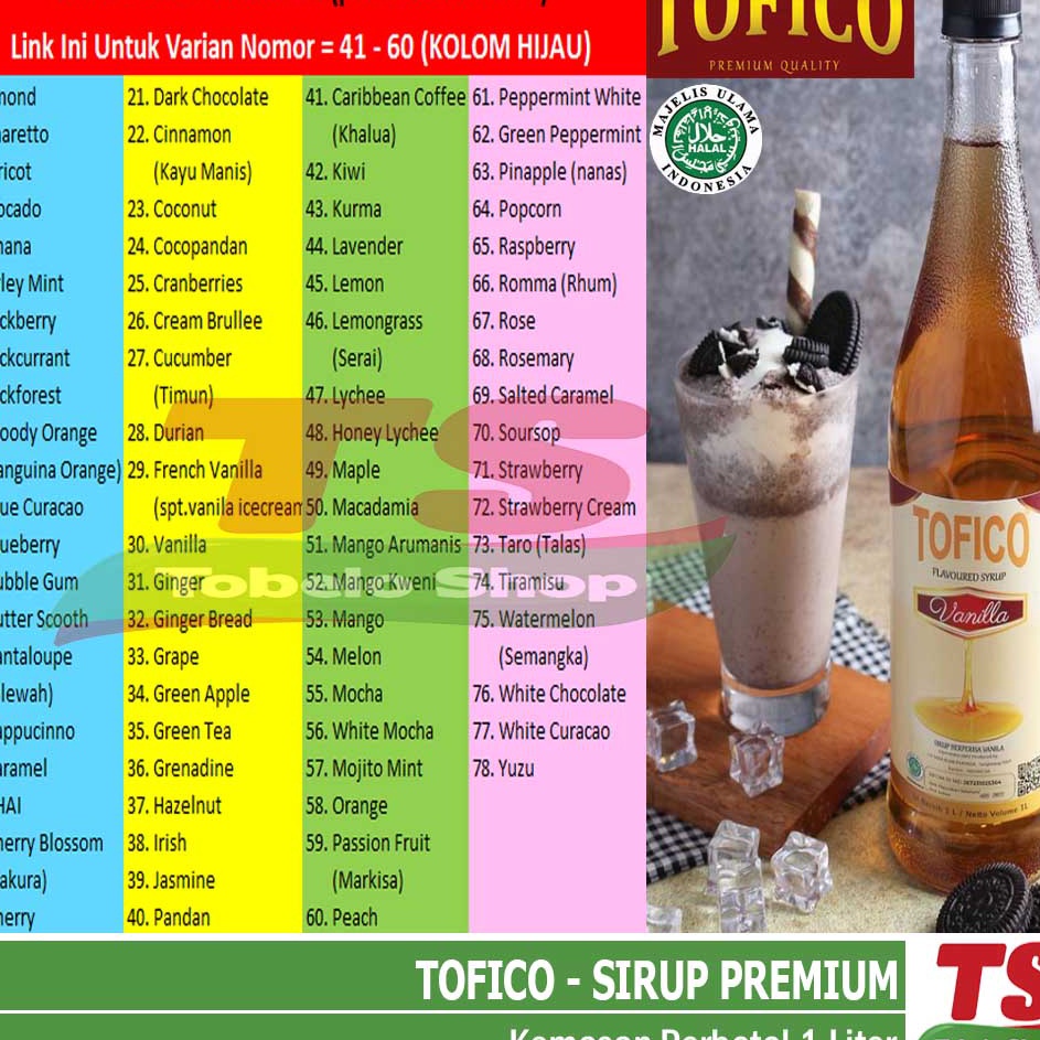 

Ready TOFICO SIRUP (1Liter) untuk no. 41 - 60 / TOFICO SYRUP / SIRUP TOFICO / SYRUP TOFICO