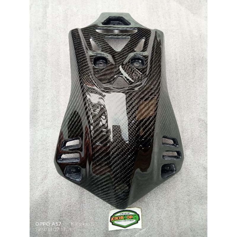 COVER PELINDUNG MESIN KLX/D-TRACKER CARBON KEVLAR TWILL
