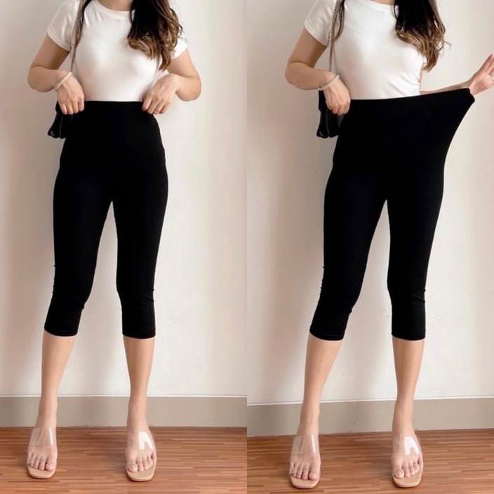 Baru Celana Legging Wanita | Legging Polos 7per8 | Legging Jumbo | Legging Tebal | Legging Pendek 7/