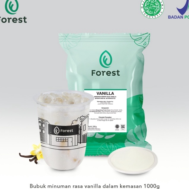 

Ready Bubuk Minuman VANILLA Powder - FOREST Bubble Drink