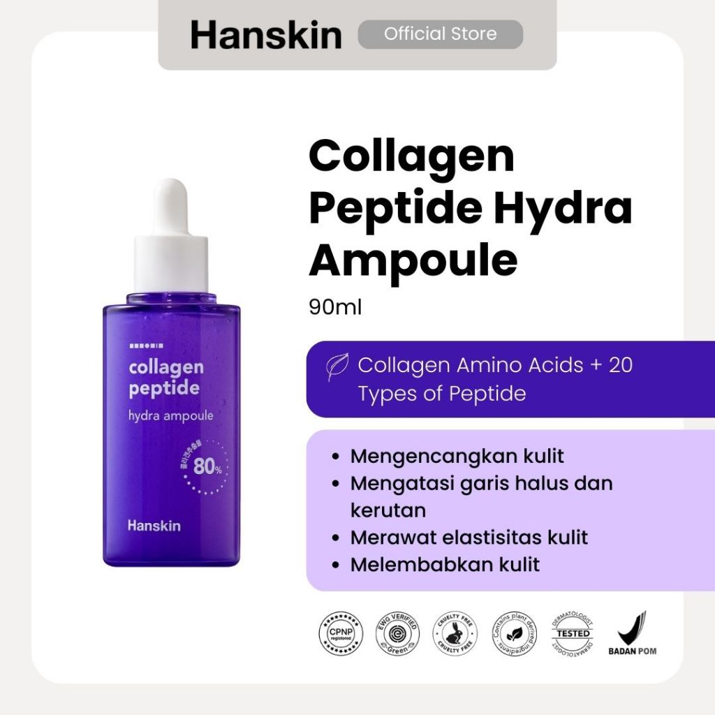 Hanskin Collagen Peptide Hydra Ampoule 90 ml Free Hanskin Pore Cleansing Oil PHA 30 ml