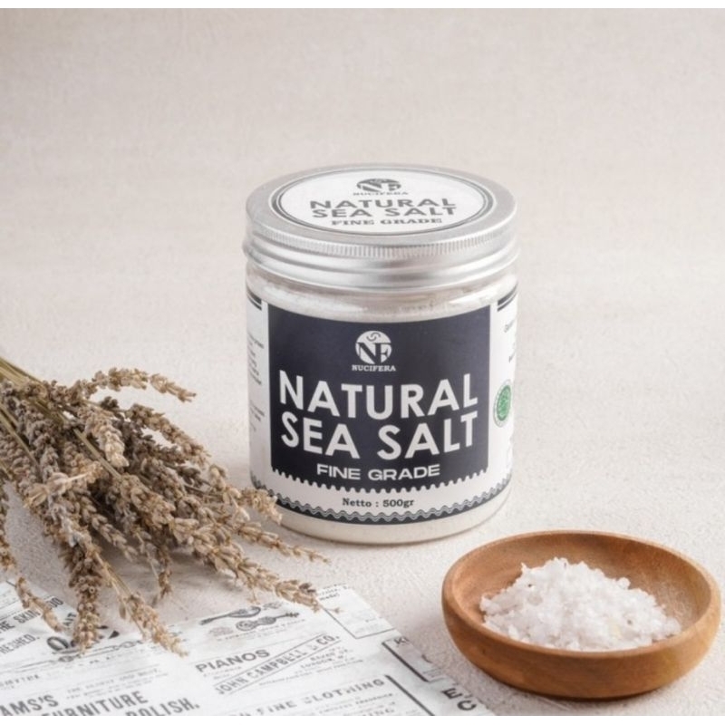 

Natural Seasalt Fine Grade Kemasan Nucifera 500 gr / Garam Laut Halus Natural