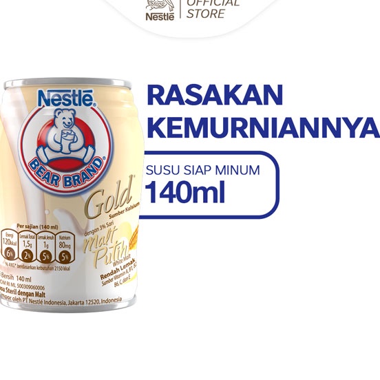 

Kode TGP453 BEAR BRAND Susu Kaleng Gold White Malt Susu Steril 140ml