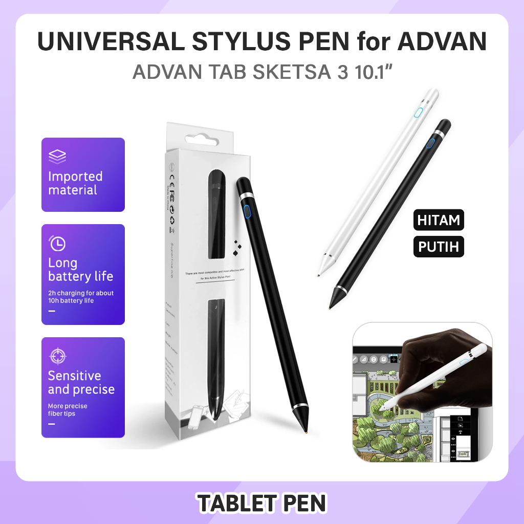 Advan Tab Sketsa 3 10.1" Smart Stylus Pen Tablet Pencil Drawing S Pen Android iOs Pensil Gambar Tab