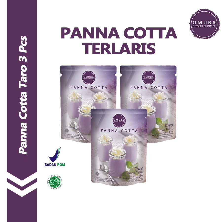 

[BUNDLE 3 PCS] Omura Dessert Shooter Bubuk Panna Cotta Pudding Italia Rasa Taro