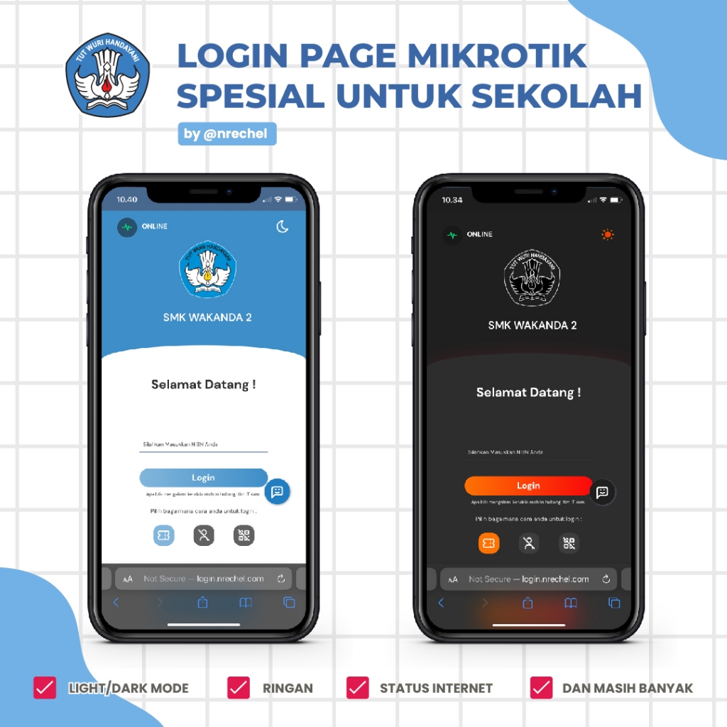 Login Page Mikrotik Sekolah Ringan - Education v.1.0