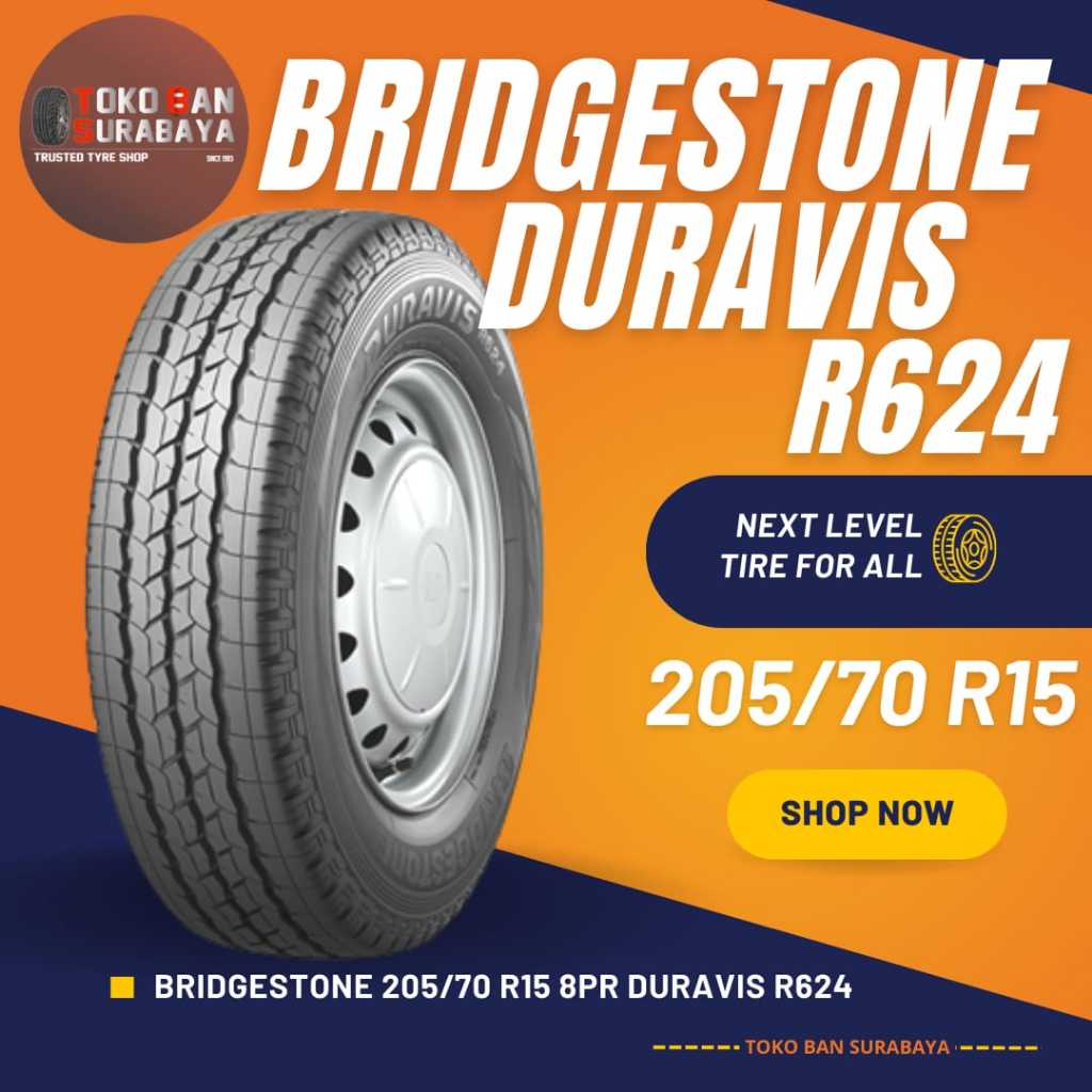 Ban Bridgestone BS 205/70 R15 8PR 205/70R15 20570R15 20570 R15 205/70/15 8 PR R15 R 15 DURAVIS R624 