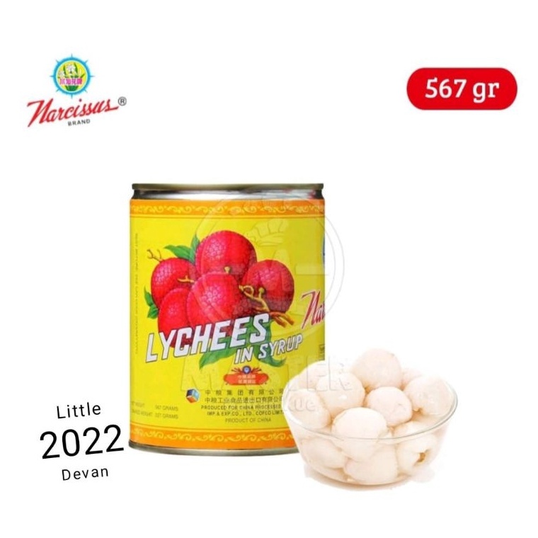 

COD leci kaleng / lychees in syrup narcissus FYF 567 gr 88