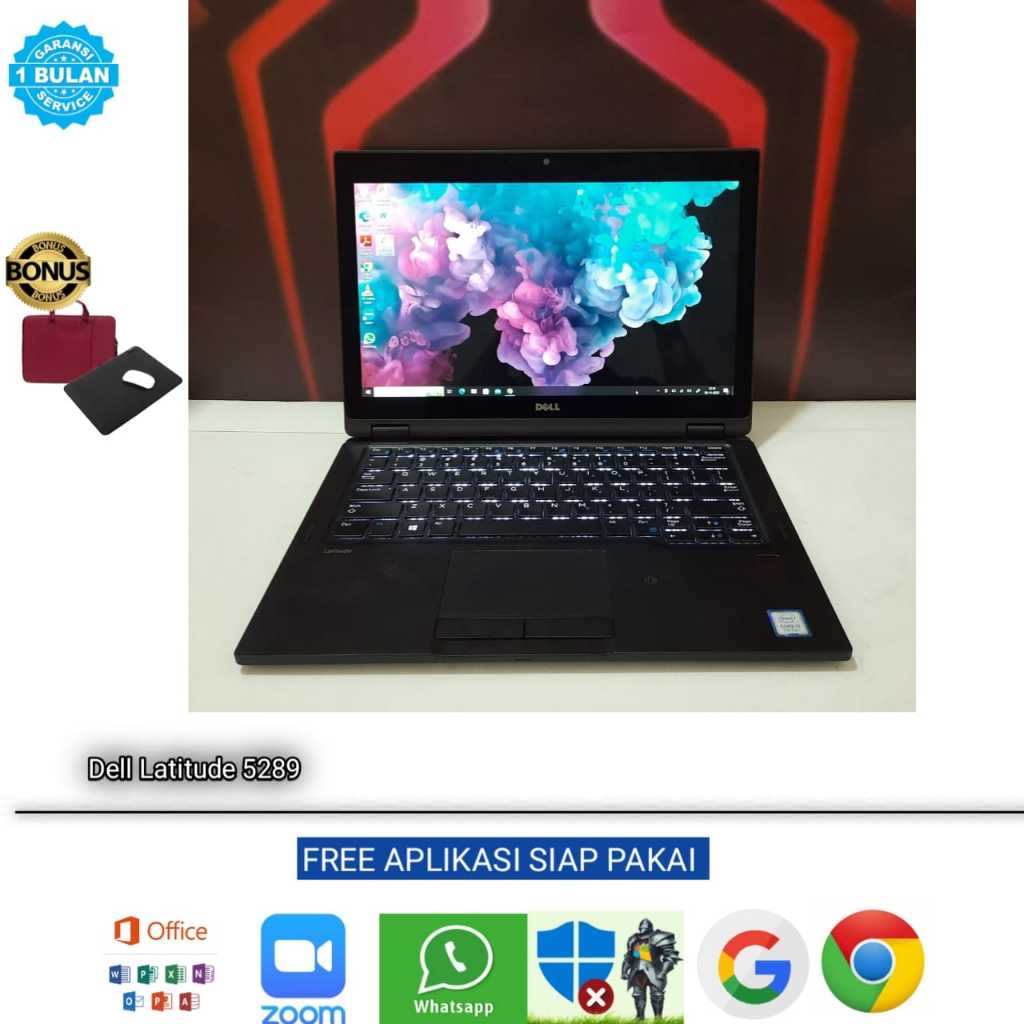 Laptop Dell Latitude 5289 Touchscreen Flip Intel Core i5 Gen 7 Ram 8GB SSD 256GB Win 10