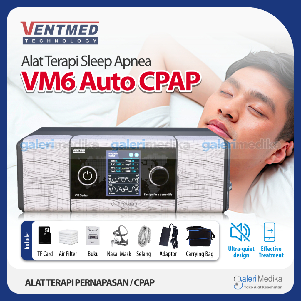 Ventmed VM6 Auto CPAP Untuk Sleep Apnea Mengatasi Tidur Mendengkur